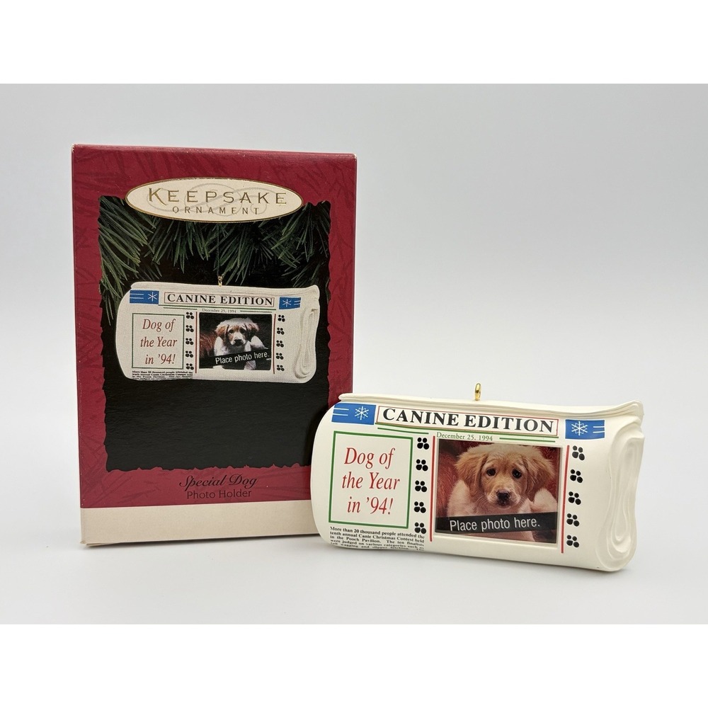 Hallmark Keepsake Ornament 1994 Canine Edition Special Dog Photo Holder Vintage